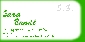 sara bandl business card
